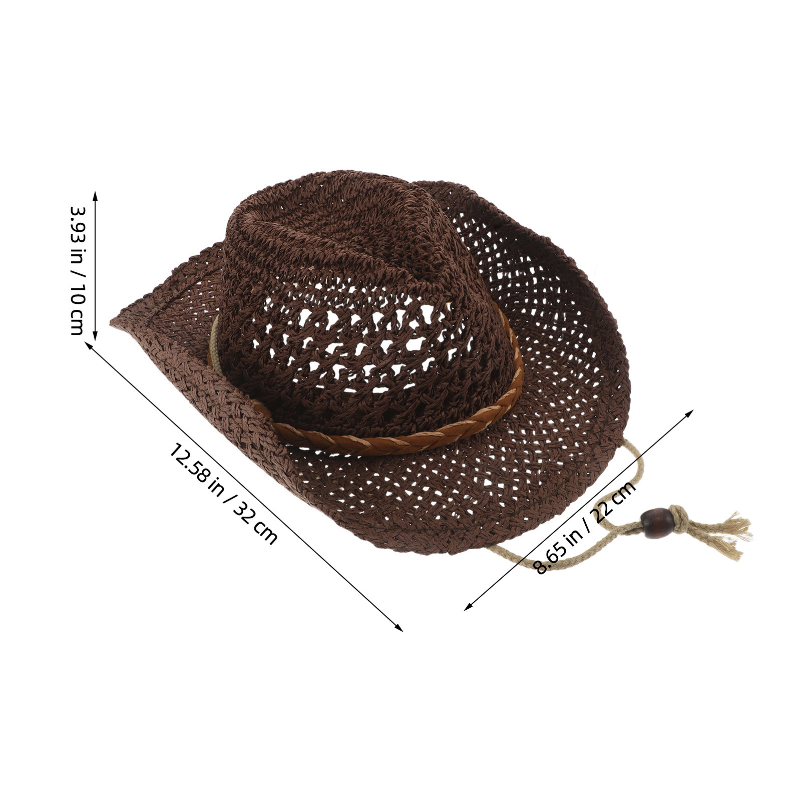 子供用ストローカウボーイハット、ウエスタンスタイルのつば広サ - Sun Hat Wide Brim のレビューと価格
