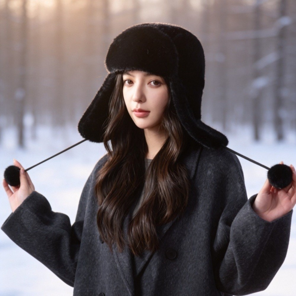 暖かいポリエステル製トラッパーエアフラップハット 防風ポンポ - Trapper Hat Ear Flap のレビューと価格