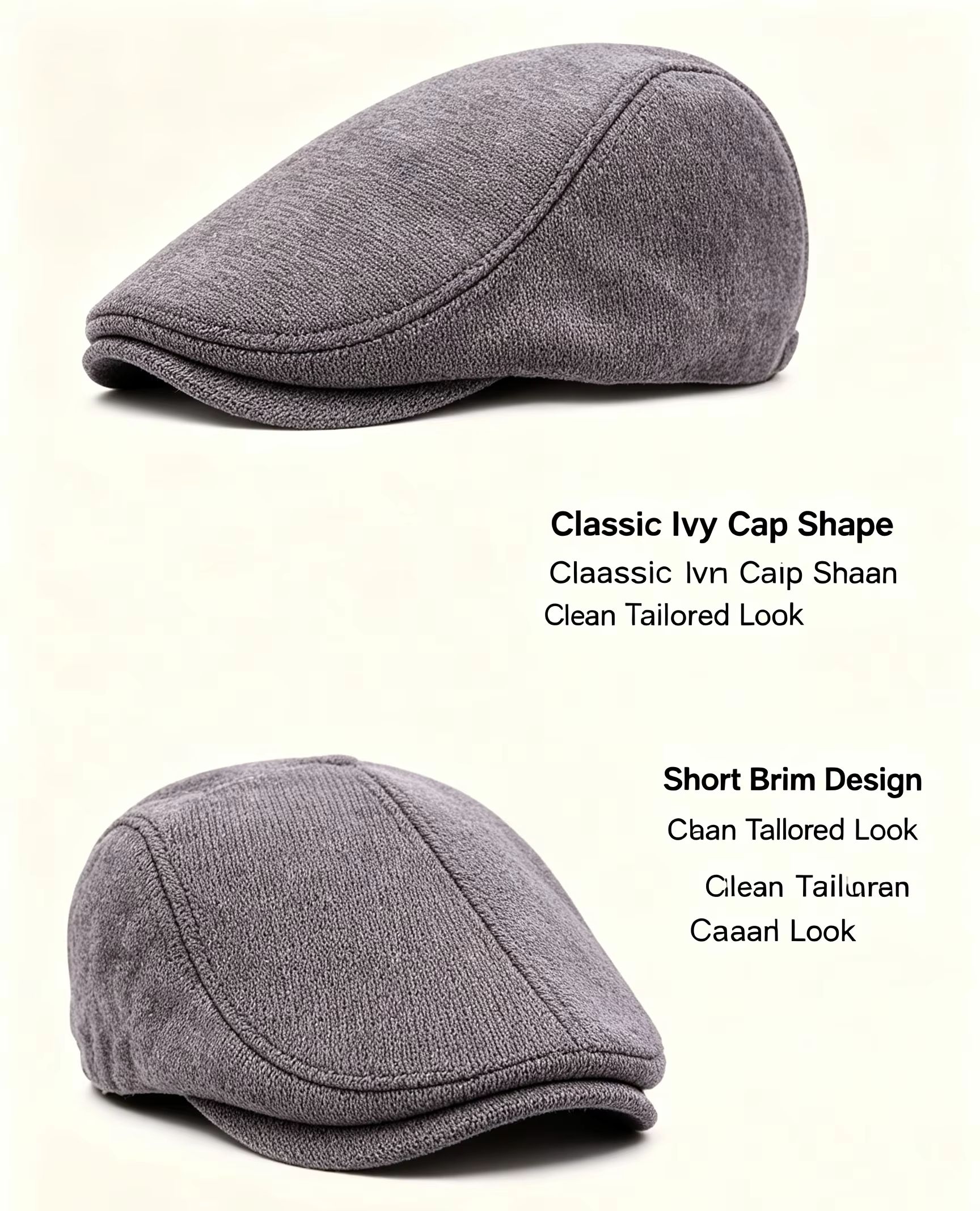 クラシックなヴィンテージニュースボーイハット、男女兼用、伸縮 - Newsboy Cap Ivy のレビューと価格