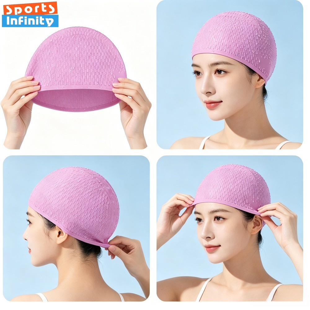 大人用シリコンスイムキャップ 男女兼用 伸縮性のあるスイミン - Swim Hat Silicone のレビューと価格