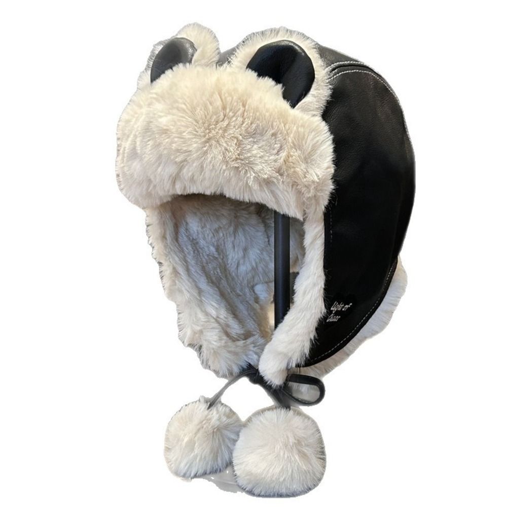 居心地の良いフェイクレザーのクマ耳トラッパーハット、耳当て付 - Trapper Hat Ear Flap のレビューと価格