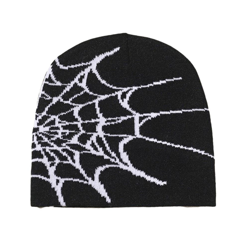 ゴシック風ソフトスパイダーウェブ柄ビーニーキャップ 暖かいス - Beanie Cuffed Knit のレビューと価格